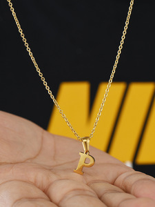 Collier avec initiales 2026, 26 lettres, plaqué or, acier inoxydable PVD, pendentif lettre alphabet, bijoux - Product Image 4
