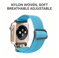 Bracelet de montre sport en nylon élastique souple avec boucle coulissante, longueur réglable de 13 à 20 cm, largeur de 22 mm, bracelet de remplacement