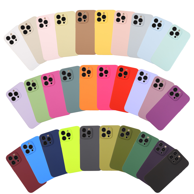 Pure Color Silicone case with Microfiber Lining for iphone 13 6.1inch for iphone 16 Liquid Silicone case