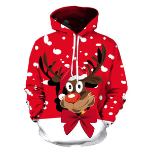 Fitspi-Sudadera con capucha con estampado navideño para hombre y mujer, jersey rojo de <span class=keywords><strong>estilo</strong></span> <span class=keywords><strong>Hip</strong></span> <span class=keywords><strong>Hop</strong></span> a la moda, <span class=keywords><strong>ropa</strong></span> de otoño - Product Image 2