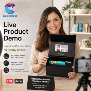 Superlieur Boîte cadeau électronique vidéo de luxe personnalisée avec écran LCD HD imprimé, style tiroir à interrupteur magnétique - Product Image 5