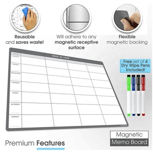 Planificateur hebdomadaire <span class=keywords><strong>magnétique</strong></span> en acier inoxydable A3, organisateur et tableau blanc entièrement personnalisé pour la famille/affaires, planification de <span class=keywords><strong>repas</strong></span> - Product Image 3