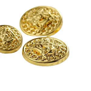 Round Sewing Flat Shank Button custom rhinestone Metal coat Overcoat Sewing Sublimation Button Blanks shank Buttons