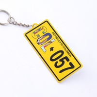 Porte-clé en métal et aluminium, 1 pièce, plaque d'immatriculation, accessoire en métal, promotion