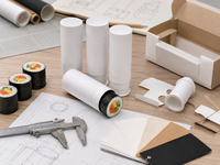 Tubes à sushi cylindriques transparents réutilisables avec couvercles sécurisés pour emballages créatifs à emporter