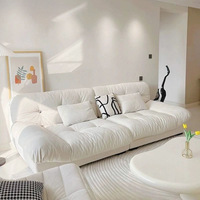 Sofá de Tela de Lujo Ligero para Sala de Estar, Estilo Moderno y Minimalista, Dos Plazas en Forma de L, para Apartamentos Pequeños, Desmontable y Lavable