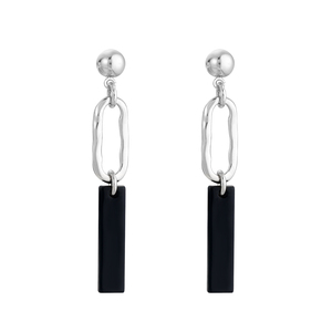 Thời trang nhiều màu hình học hình chữ nhật Acrylic đất sét Mặt dây chuyền Stud dangle Bông tai cho phụ nữ - Product Image 5