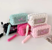 Sac de maquillage en velours doux JOYSUN pour femmes, organiseur de toilette à fermeture éclair avec logo brodé, sac cosmétique uni