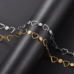 Collana a Catena in Acciaio Inossidabile a Forma di Cuore, Colore Argento/Oro, Non Sbiadisce, Gioiello Artigianale in Metallo per Vacanze Estive e Spiaggia - Product Image 5