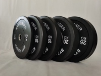 Plaques de musculation en caoutchouc de 5 à 25 kg pour l'entraînement sportif, fabriquées en Chine, équipement de fitness à bas prix, colorées, diamètre 450 mm pour la salle de sport