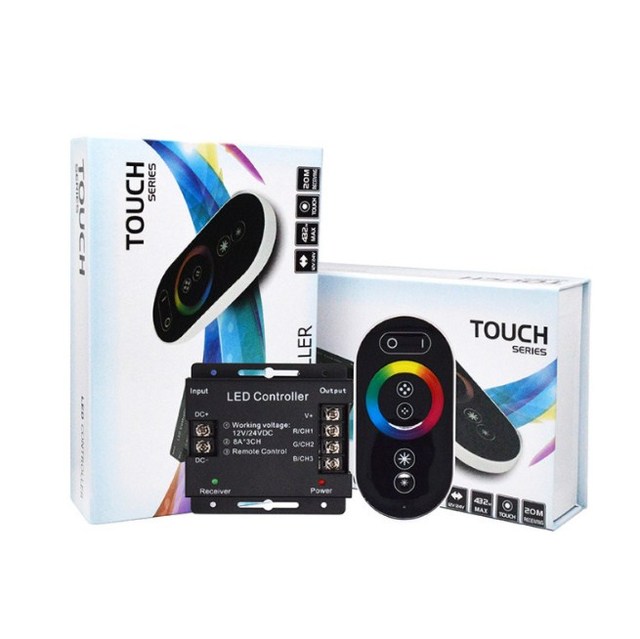 LED RGB Remote Control RF Wireless 12-24V Full Touch Dimming Controller for RGB Module Strip Light