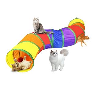 Hot Selling Faltbares Haustier Katzen spielzeug <span class=keywords><strong>Kitty</strong></span> Pet Training Interaktives Spaß spielzeug Interaktives Peek Hole Pet Tube Spielzeug für Katzen - Product Image 1
