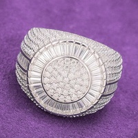 Bague Hip Hop Iced Bling en Argent Sterling 925 avec Moissanite pour Homme, Testée au Diamant, VVS, Baguette, Cercle, Signet Iced Bling