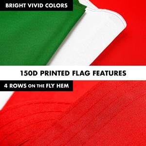 Bandera de Italia 3x5 pies, poliéster 150D, sin enredos, con mástil de aluminio, blanca, rectangular, para exhibición exterior - Product Image 6