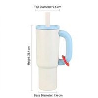 Gobelet isotherme portable en acier inoxydable 304 de 40 oz avec logo personnalisé, poignée et paille, idéal pour les voyages en extérieur