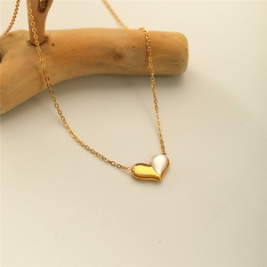 Collar con Colgante de Corazón de Acero Inoxidable 18K con Diseño de Concha, Doble Uso, para Mujer, en Oferta - Product Image 3