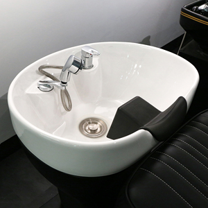 Fauteuil de lavage de luxe noir pour salon de coiffure, lit de shampoing et chaise pour le lavage des cheveux - Product Image 3