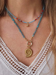 قلادة خرز ملونة عالية الجودة مع قلادة حمراء، قلادة خرز أنيقة، مجوهرات شتوية للسيدات، مضادة للحساسية وغير قابلة للصدأ - Product Image 6