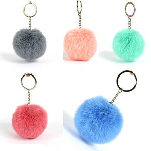 YYX personnalisé personnalisé arc-en-ciel bricolage ensemble ouvert anneau de saut artisanat pendentif faisant décoration <span class=keywords><strong>pompon</strong></span> <span class=keywords><strong>porte</strong></span>-clés femmes - Product Image 4