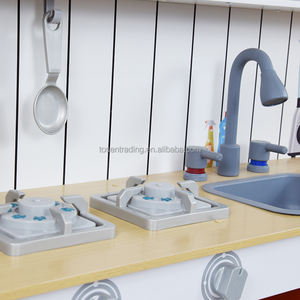 Cocina de Juguete de Madera Natural para Interiores con Horno, Estufa, Fregadero, Licuadora y Contenedores de Almacenamiento, Juego de Cocina de Simulación Montessori para Niños - Product Image 5