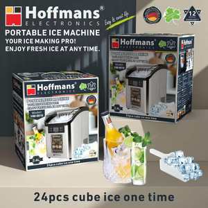 Machine à glaçons portable robuste HM-9816, 24 glaçons par cycle, <span class=keywords><strong>bac</strong></span> en cuivre nickelé, machine à glaçons carrés pour petites entreprises - Product Image 5