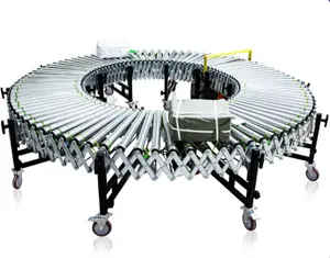 Electric Driven Stainless Steel Foldable Roller Conveyor Frame Flexible Roller Conveyor For Loading