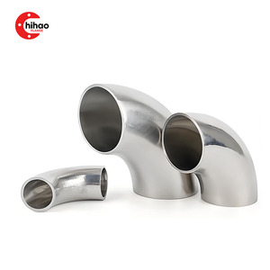 공장 가격 SS304 식품 등급 스테인레스 스틸 90 도 용접 팔꿈치 짧은 반경 DN20 일정 10S 위생 피팅 팔꿈치 - Product Image 1