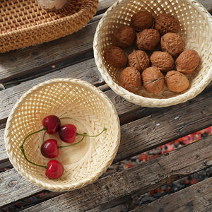 Paniers tissés en bambou de style moderne fait à la main-paniers de rangement de cadeaux d'affichage créatif pour le thé collations fruits secs pâtisseries nourriture - Product Image 2