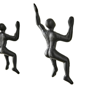 <b>Wall</b> <b>Hook</b> Sportsman Athlete Sculpture Cast Iron <b>Wall</b> Mount <b>Hook</b> Face Pattern Clothing Use Black Finish Decorative - Product Image 4