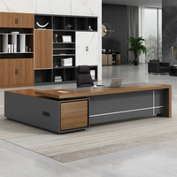 Bureau de direction moderne et écologique en bois, durable, avec armoire de rangement, mobilier de bureau commercial