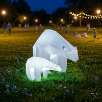 Lampe LED décorative d'extérieur en forme d'ours polaire, IP65, mignonne, à changement de couleur, pour Halloween et Noël, avec télécommande