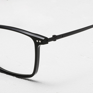 Titanium Rectangle Full Rim <b>Eyeglasses</b> Solid Black Anti-Uv Lightweight Unisex Adults Vision Correction <b>Frames</b> - Product Image 4