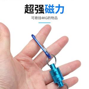 Porte-clés mousqueton magnétique en aluminium, boucle télescopique, utilisation portable en extérieur, options de couleurs rouge, noir, bleu - Product Image 2