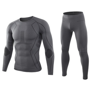 Ensemble de survêtement thermique sans couture en mélange de coton DF ESDY 2 pour hommes, idéal pour l'entraînement sportif en extérieur et le fitness – Sous-vêtements tricotés sculptants - Product Image 3