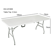 Table à manger pliante rectangulaire en plastique portable pour extérieur/jardin/pique-nique de 6 pieds Vente en gros