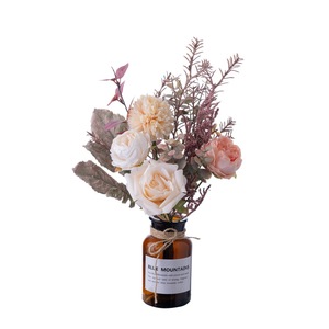 Ramo de Rosas Artificiales Qin Huan, Tela Tejida de Plástico, Decoración del Hogar, Accesorios para Bodas CF01339 - Product Image 5