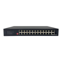 Commutateur réseau Gigabit 24 ports OEM/ODM d'usine avec 2 ports Uplink 1000M PoE, débit de transfert non bloquant de 14,8 Gbit/s et 6,55 Mpps