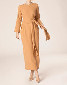 High Quality Wrap and Tie Abaya Women Muslim Dress <strong>Clothing</strong> <strong>Manufacturers</strong> Floor-Length Shiny Satin Abaya Kimono Muslim Dress - Product Image 1