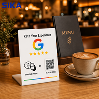 Carte de visite NFC personnalisée SIKA avec code QR encodé, support de table en acrylique 140x120mm pour lavage de voitures, clinique dentaire, hôtel et magasin