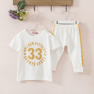 Nuevo Diseño de Conjunto Deportivo de Camiseta y Pantalones Blancos Lisos para Niños en Taobao - Product Image 2