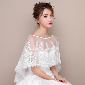 Genya - Capa, <span class=keywords><strong>bolero</strong></span>, chal, estola o cubrepecho de <span class=keywords><strong>encaje</strong></span> floral para novia, para boda y fiesta - Product Image 3
