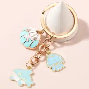 customizable engraved pretty keychain diamond keyrings gold plated jewled rhinestone luxury cartoon keychain