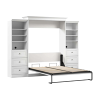 Lit escamotable facile à assembler avec étagère, canapé transformable escamotable, ensembles pour chambre à coucher en bois