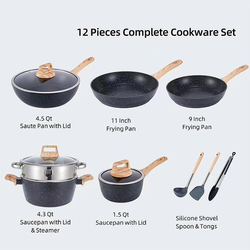 Granite 12-piece set - Black