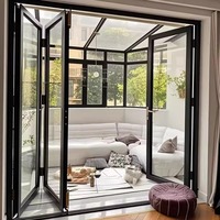 Puertas de entrada frontales para casas, puertas corredizas interiores, pérgola, puerta de acero, aluminio, vidrio, sin rieles, delgada