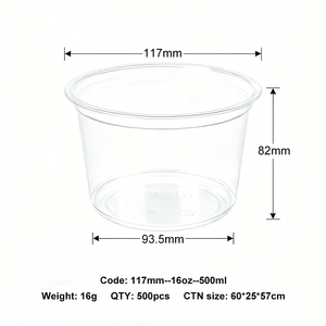 Contenitore per Alimenti e Gastronomia in PET da 16/24/32oz con Coperchio a Cupola e Piatto, Logo Personalizzato per Uso Industriale - Product Image 2