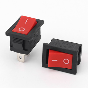 3A <span class=keywords><strong>250V</strong></span> đen trắng pa6 Đồng reducible 2 vị trí 2 Pin selflocking snap-in 12V Mini Red Bìa Vòng Rocker Thiết bị chuyển mạch - Product Image 3