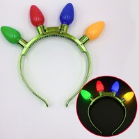 Grenzüberschreitend Meistverkauftes Plastik-Halloween-Glühbirnen-Stirnband Weihnachten Leuchtende Festliche Accessoires Haarschmuck Party