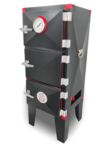 Four à fumage vertical en acier avec thermomètre et tiroir à cendres pour grillades en extérieur - Product Image 2