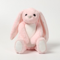 Nouveau style de jouet en peluche lapin à longues oreilles personnalisé avec logo de sublimation de Pâques, peluche lapin à ventre blanc, cadeau pour enfants